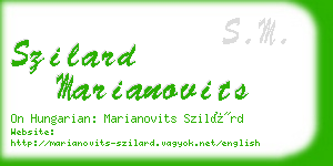 szilard marianovits business card